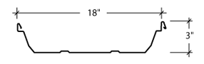 Ultra-Dek® 18" Metal Roofing Panel Profile